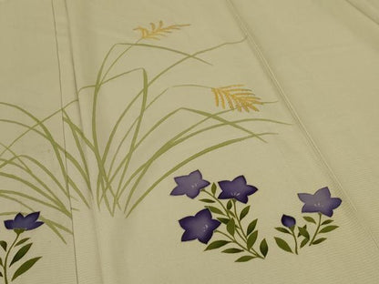 平和屋着物＊夏物 訪問着 絽 草花文 銀彩 正絹 逸品 AABE2664jd