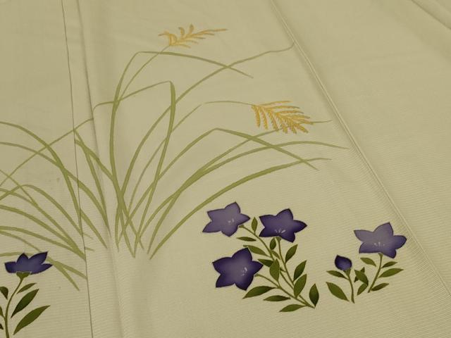 平和屋着物＊夏物 訪問着 絽 草花文 銀彩 正絹 逸品 AABE2664jd