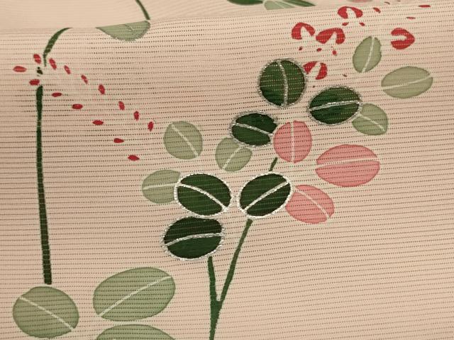 平和屋着物＊夏物 訪問着 絽 草花文 銀彩 正絹 逸品 AABE2674jd
