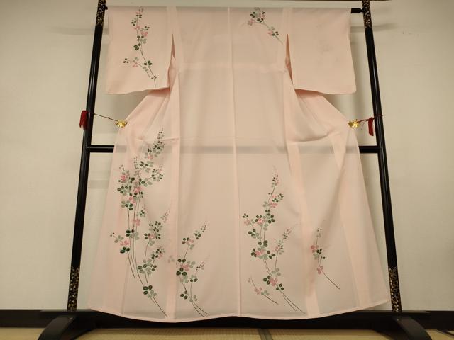 平和屋着物＊夏物 訪問着 絽 草花文 銀彩 正絹 逸品 AABE2674jd