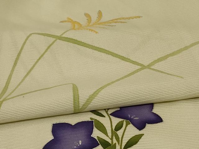平和屋着物＊夏物 訪問着 絽 草花文 銀彩 正絹 逸品 AABE2664jd