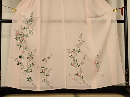 平和屋着物＊夏物 訪問着 絽 草花文 銀彩 正絹 逸品 AABE2674jd