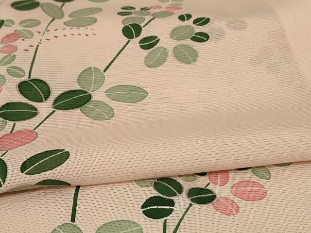 平和屋着物＊夏物 訪問着 絽 草花文 銀彩 正絹 逸品 AABE2674jd
