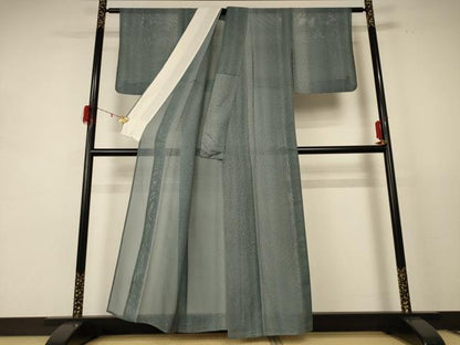 平和屋着物＊夏物 色無地 紗 豆がら茶色 正絹 逸品 AABE2661jd