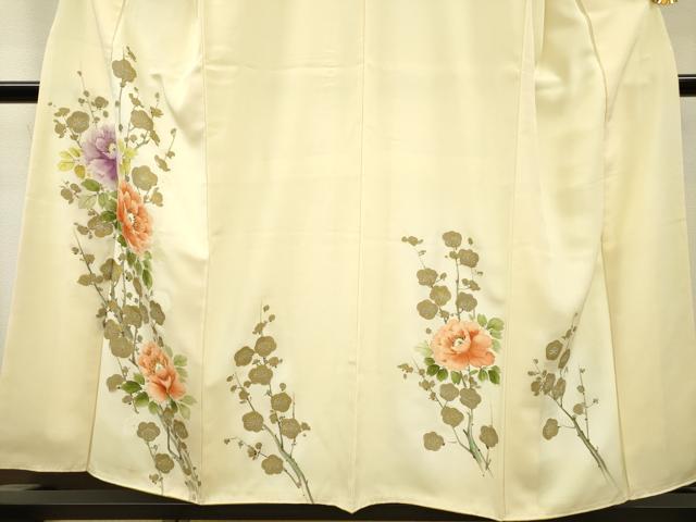 平和屋着物▼訪問着　手描き　枝花　暈し染　金彩　正絹　逸品　DAAZ6571fe