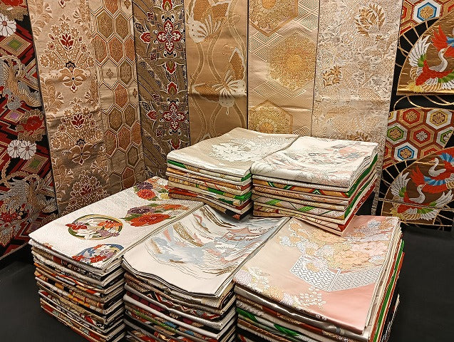 平和屋着物■袋帯 西陣 まとめて100点 鳳凰 向かい鶴 孔雀 人物 蝶 風景 更紗 花柄 正倉院 金銀糸 など 未使用品あり 全て正絹 mmm991
