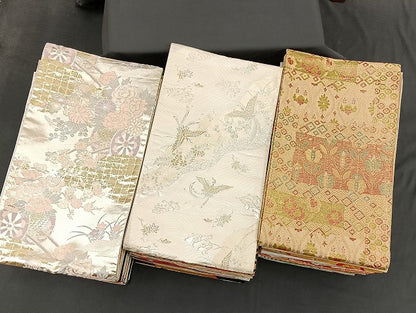 平和屋着物■袋帯 西陣 まとめて100点 鳳凰 向い鶴 鴛鴦 尾長鳥 向い鳥 向い蝶 風景 更紗 松竹梅 佐賀錦 未使用品あり 全て正絹 mmm990