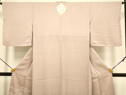 平和屋着物●極上　色留袖　色無地　老松地紋　水柿色　逸品　未使用　DZAB3883kh6