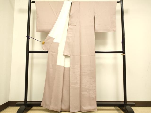平和屋着物●極上　色留袖　色無地　老松地紋　水柿色　逸品　未使用　DZAB3883kh6