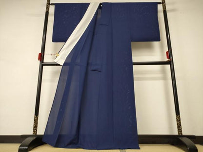平和屋着物＊夏物 色無地 絽 青褐色 正絹 逸品 AABE2710jd