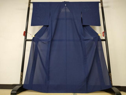平和屋着物＊夏物 色無地 絽 青褐色 正絹 逸品 AABE2710jd