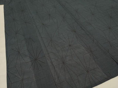 平和屋着物＊夏物 本場大島紬 夏大島 麻の葉文様 反端付き 正絹 逸品 AABE2712jd