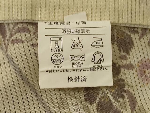 平和屋着物＊夏物 小紋 絽 流水花文 洗える着物 AABE4313jd