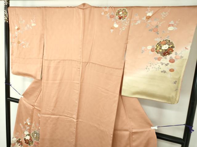 平和屋着物○京友禅作家 黒島敏 訪問着 刺繍 雪輪花文 金彩