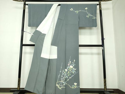 平和屋着物●訪問着　友禅　作家物　枝花文　正絹　逸品　DABA1536ps