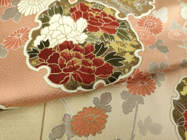 平和屋着物○京友禅作家 黒島敏 訪問着 刺繍 雪輪花文 金彩