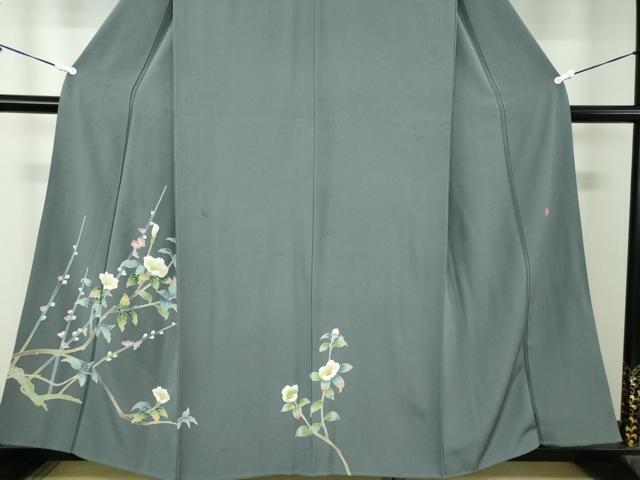平和屋着物●訪問着　友禅　作家物　枝花文　正絹　逸品　DABA1536ps