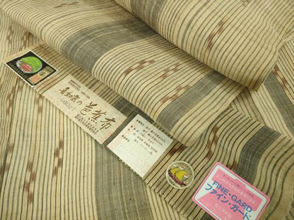 平和屋本店＊希少　夏物　男性　人間国宝　平良敏子　喜如嘉の芭蕉布　手積み芭蕉糸100％　手結い　手織　証紙付き　逸品　DZAA2605kh6