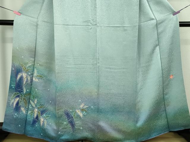 平和屋本店●最高級　二代目　久保田一竹　幻の辻が花　訪問着　笹竹　暈し染め　金通し地　逸品　DZAA0223kh6
