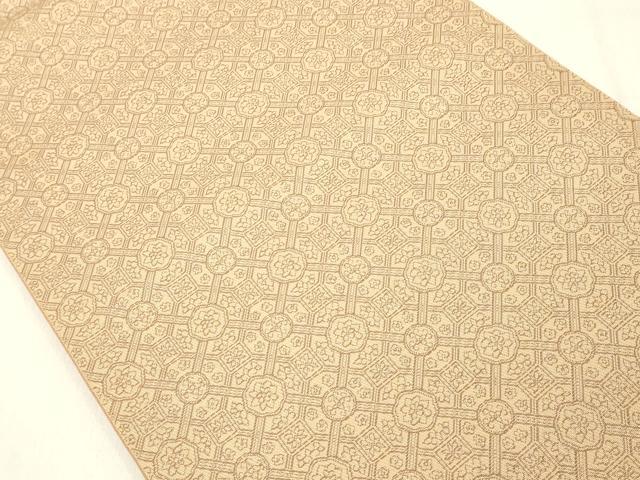 平和屋着物◎両面　六通柄袋帯　蜀江花文　正絹　逸品　DABA5340cd