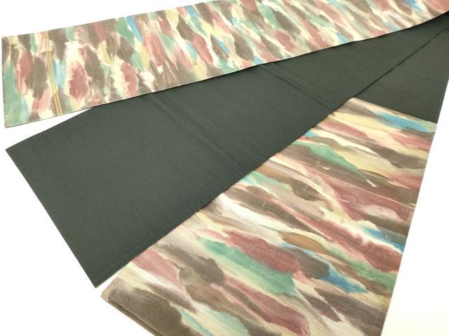 平和屋着物◎六通柄袋帯 霞文 正絹 逸品 DABA5365cd