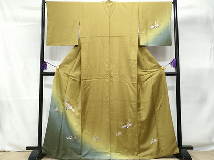 平和屋着物■訪問着　琵琶　暈し染め　金銀彩　正絹　逸品　CABB3791fb