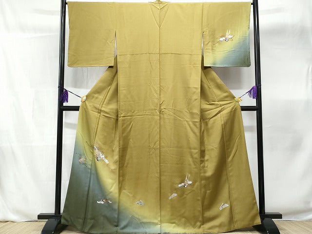 平和屋着物■訪問着　琵琶　暈し染め　金銀彩　正絹　逸品　CABB3791fb