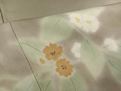平和屋着物●訪問着　手描き　枝花文　暈し染め　正絹　逸品　AABE4842ph