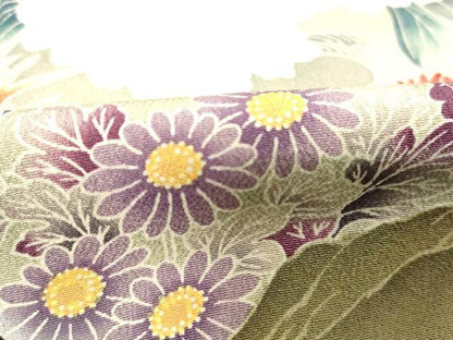 平和屋着物■豪華黒留袖 流水花文 暈し染め 正絹 逸品 DABA5409cd