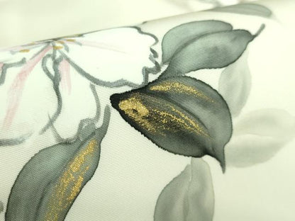 平和屋着物●極上　塩瀬　九寸名古屋帯　手描き　枝花文　金彩　逸品　DZAB3124kh6