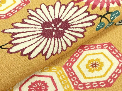 平和屋本店●極上　本場琉球紅型　琉球びんがた　知念紅型研究所　知念貞男　九寸名古屋帯 亀甲花唐草 紙タグ付き 逸品 未使用 DZAB3159kh6