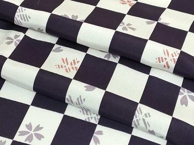 平和屋着物●上質な長襦袢　無双仕立て　市松舞桜　逸品　未使用　DZAB3194kh6