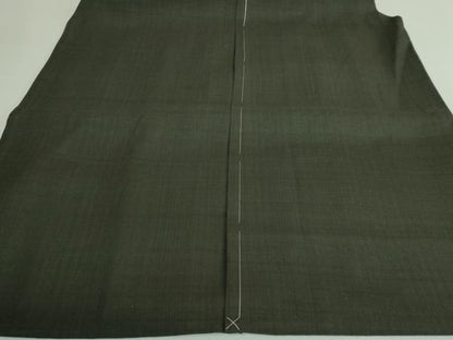 平和屋本店●希少　男性　本場結城紬　重要無形文化財　地機　行灯袴　黒緑色地　小倉商店　証紙付き　伊勢丹扱い 逸品 未使用 DZAB3189kh6