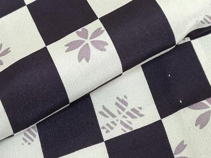 平和屋着物●上質な長襦袢　無双仕立て　市松舞桜　逸品　未使用　DZAB3194kh6
