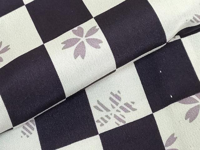 平和屋着物●上質な長襦袢　無双仕立て　市松舞桜　逸品　未使用　DZAB3194kh6