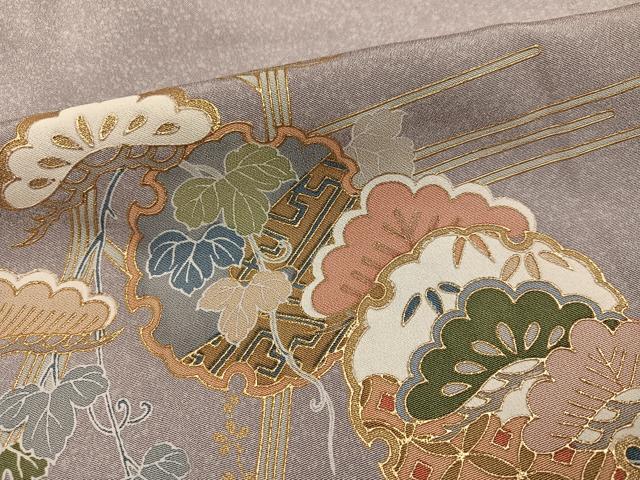 平和屋着物●訪問着 友禅 雪輪草花文 暈し染め 金彩 正絹 逸品 AABE5878ph