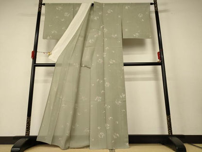 平和屋着物＊夏物 小紋 絽 草花丸文 正絹 逸品 AABE4384jd