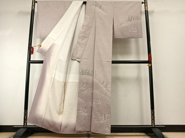 平和屋着物●訪問着 紬地 作家物 風景文 正絹 逸品 AABE5382fy