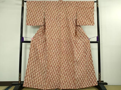 平和屋本店●極上　岩手の匠　草紫堂　南部絞り　茜染　綿　逸品　DZAA3112kh6