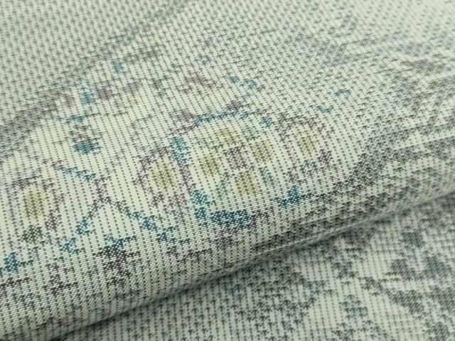 平和屋本店○極上 都喜ヱ門 本場大島紬 白大島 藤白泥 流麗