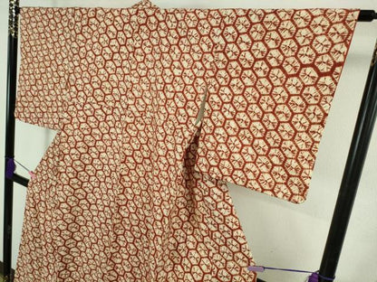 平和屋本店●極上　岩手の匠　草紫堂　南部絞り　茜染　綿　逸品　DZAA3112kh6