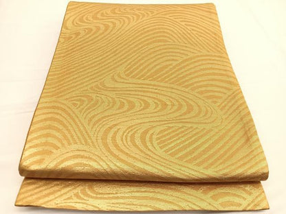 平和屋着物◎六通柄袋帯　流水文　金糸　正絹　逸品　BAAW3024hv