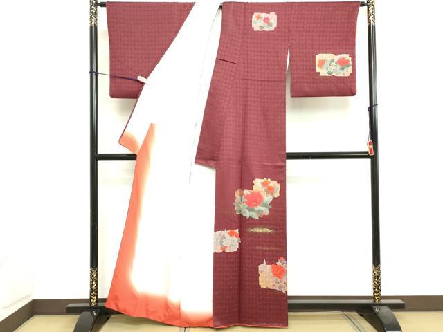 平和屋着物■訪問着 草花文 暈し染め 正絹 逸品 DABA5493cd