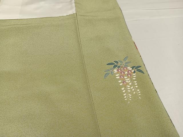 平和屋着物○訪問着 友禅 作家物 圭雲 駒刺繍 扇面草花文