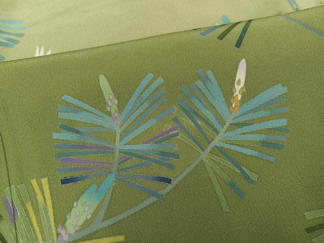 平和屋着物○豪華色留袖 友禅 作家物 群れ鶴草花文 暈し