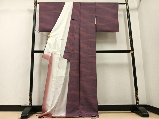 平和屋着物○本草木染作家 圓啓 江戸小紋 鮫小紋柄 暈し