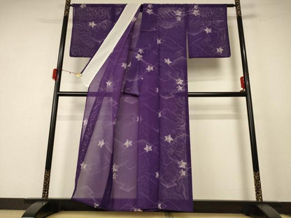 平和屋着物＊夏物 小紋 絽 幾何学文様 洗える着物 AABE4700jd