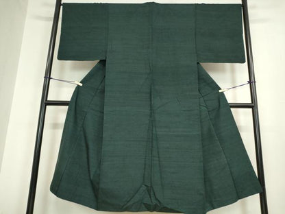 平和屋着物●男性 紬 アンサンブル 長羽織 褐返色 正絹 逸品 DAAY9963az