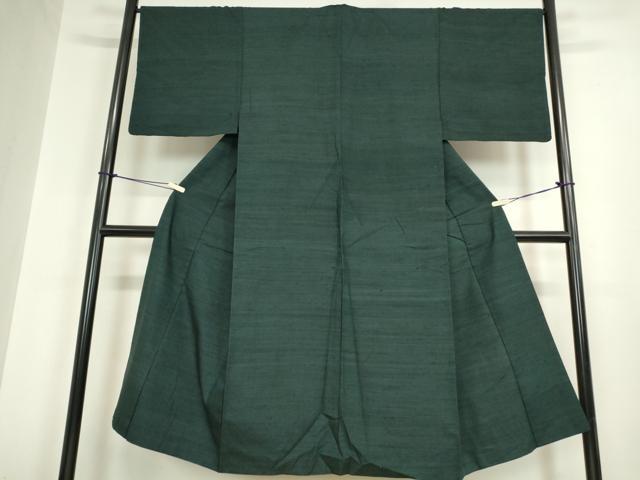 平和屋着物●男性 紬 アンサンブル 長羽織 褐返色 正絹 逸品 DAAY9963az