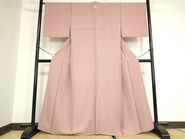 平和屋着物●上質な色無地　霞地紋　梅鼠色　正絹　逸品　DAAY9960az